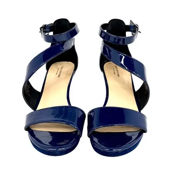 Marc NY Andrew Marc Navy Patent Heels Size 9 - Picture 6 of 7